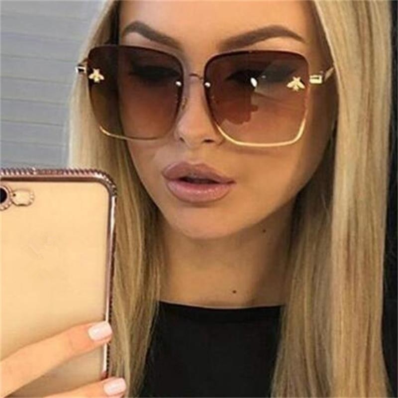 Luxury Square Bee Sunglasses Women